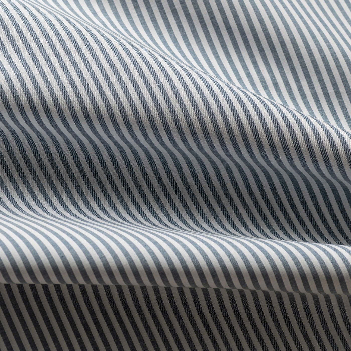 The Pillowcases | Classic Cotton Percale - Striped North Sea Blue