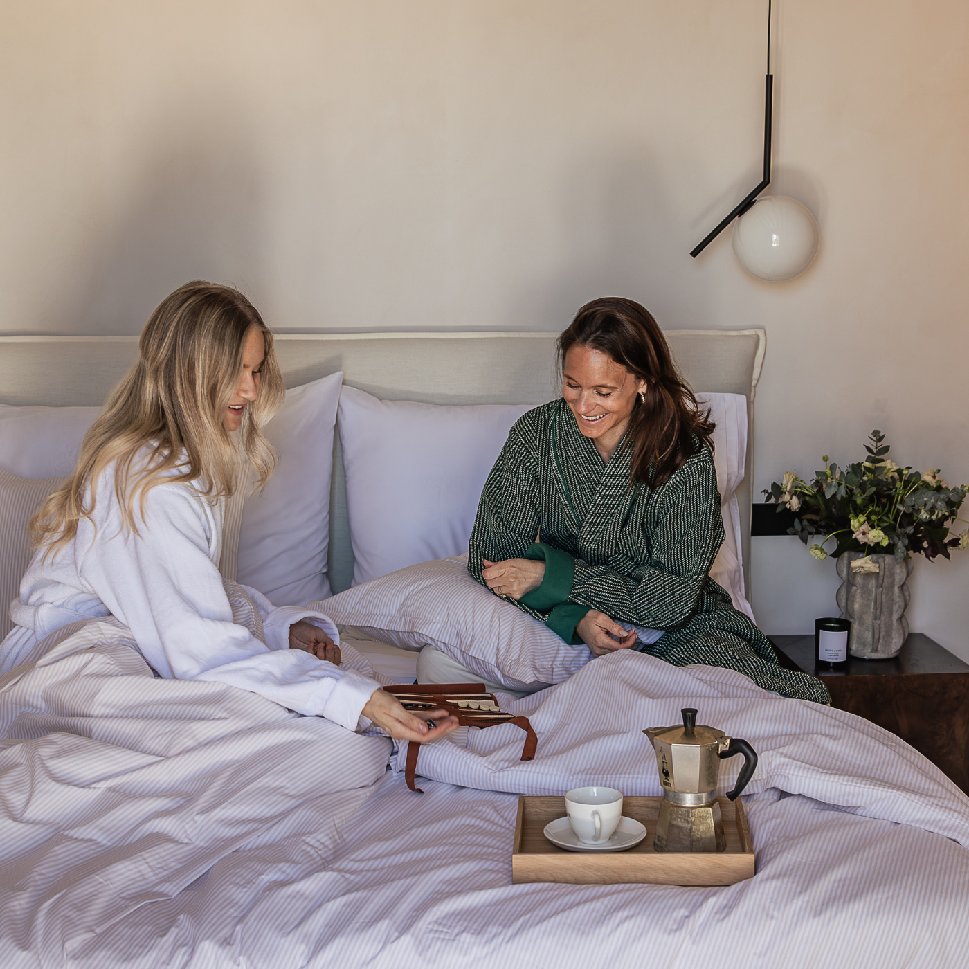 The Pillowcases | Classic Cotton Percale - Striped Beach Sand