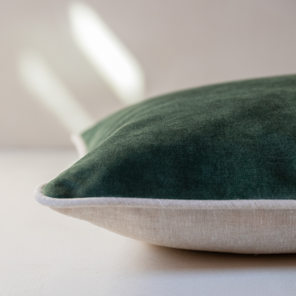 Velvet front, linen back