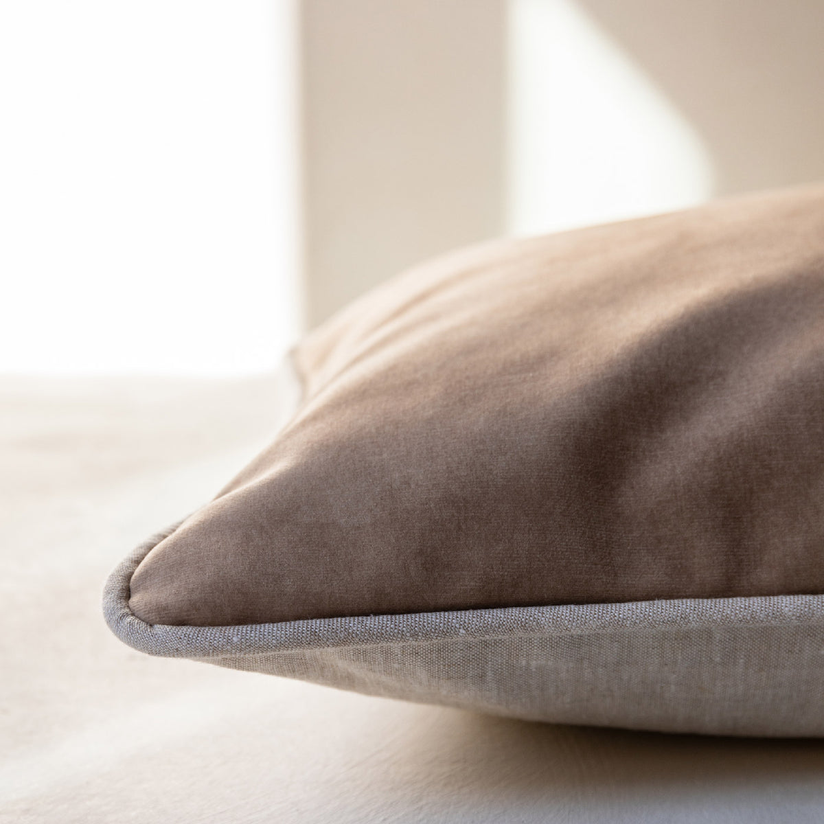 Velvet front, linen back