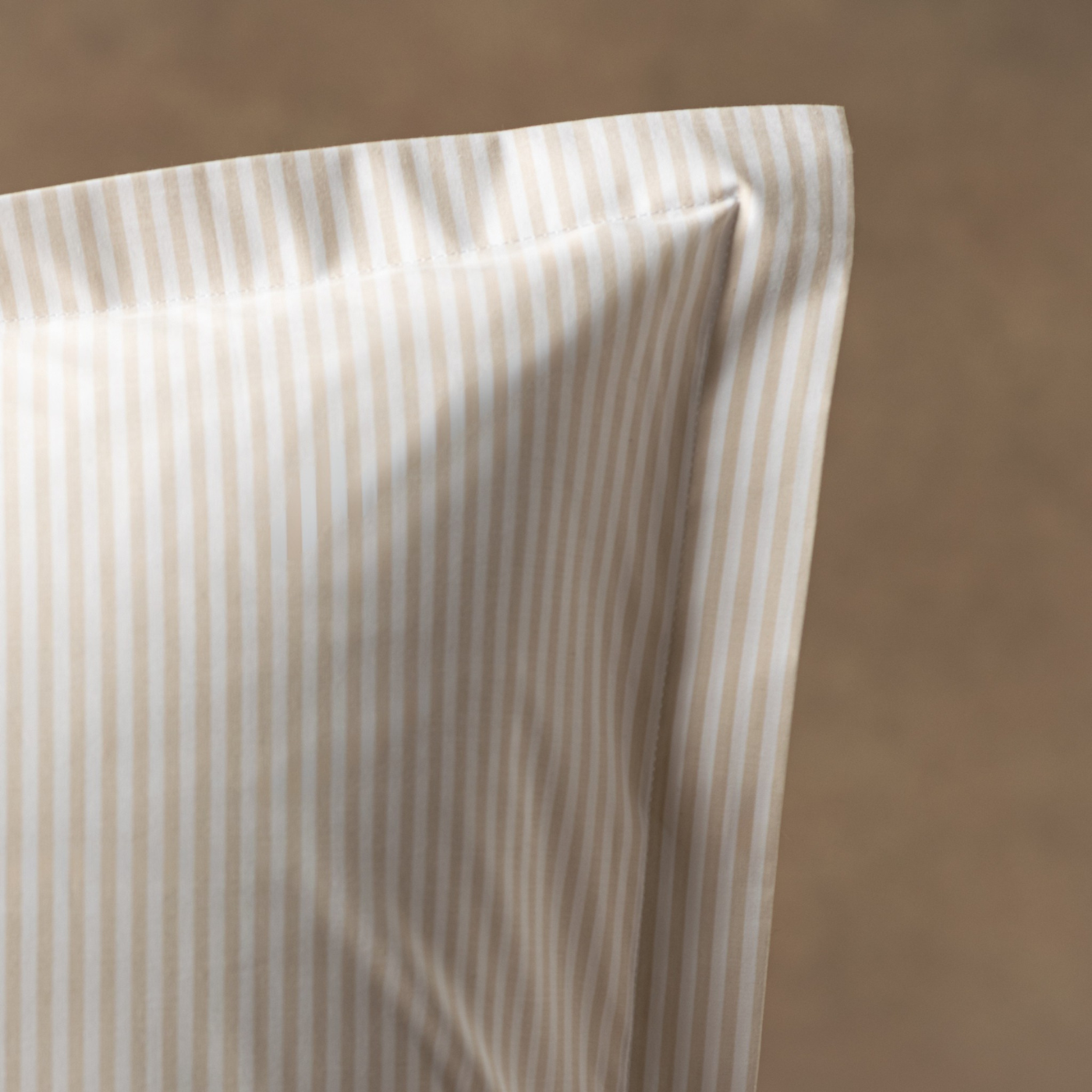The Pillowcases | Classic Cotton Percale - Striped Beach Sand
