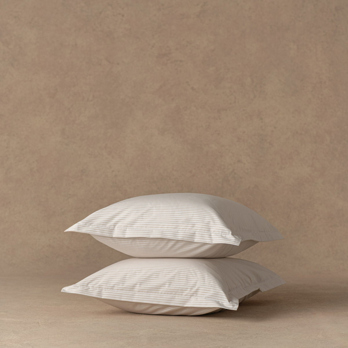 The Pillowcases | Classic Cotton Percale - Striped Beach Sand