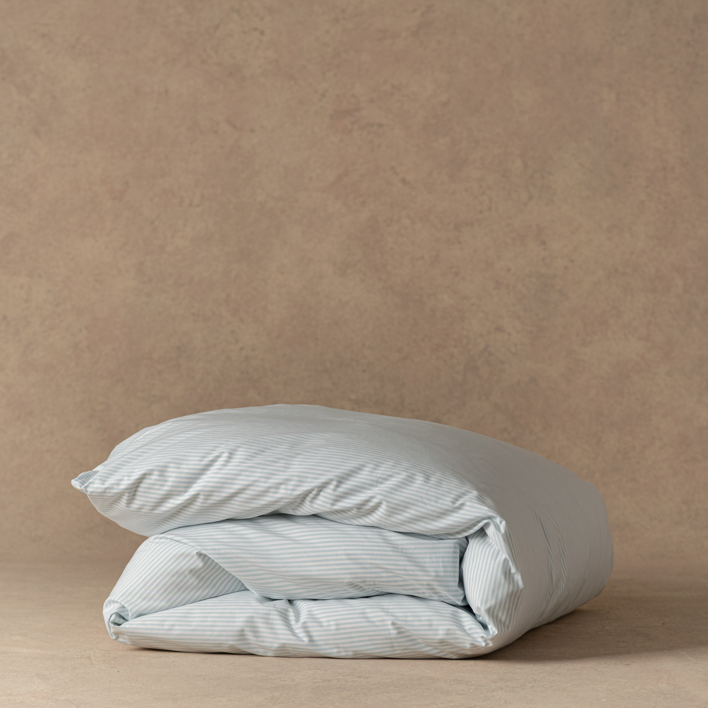 The Single Duvet Cover | Classic Cotton Percale - Striped Sky Blue