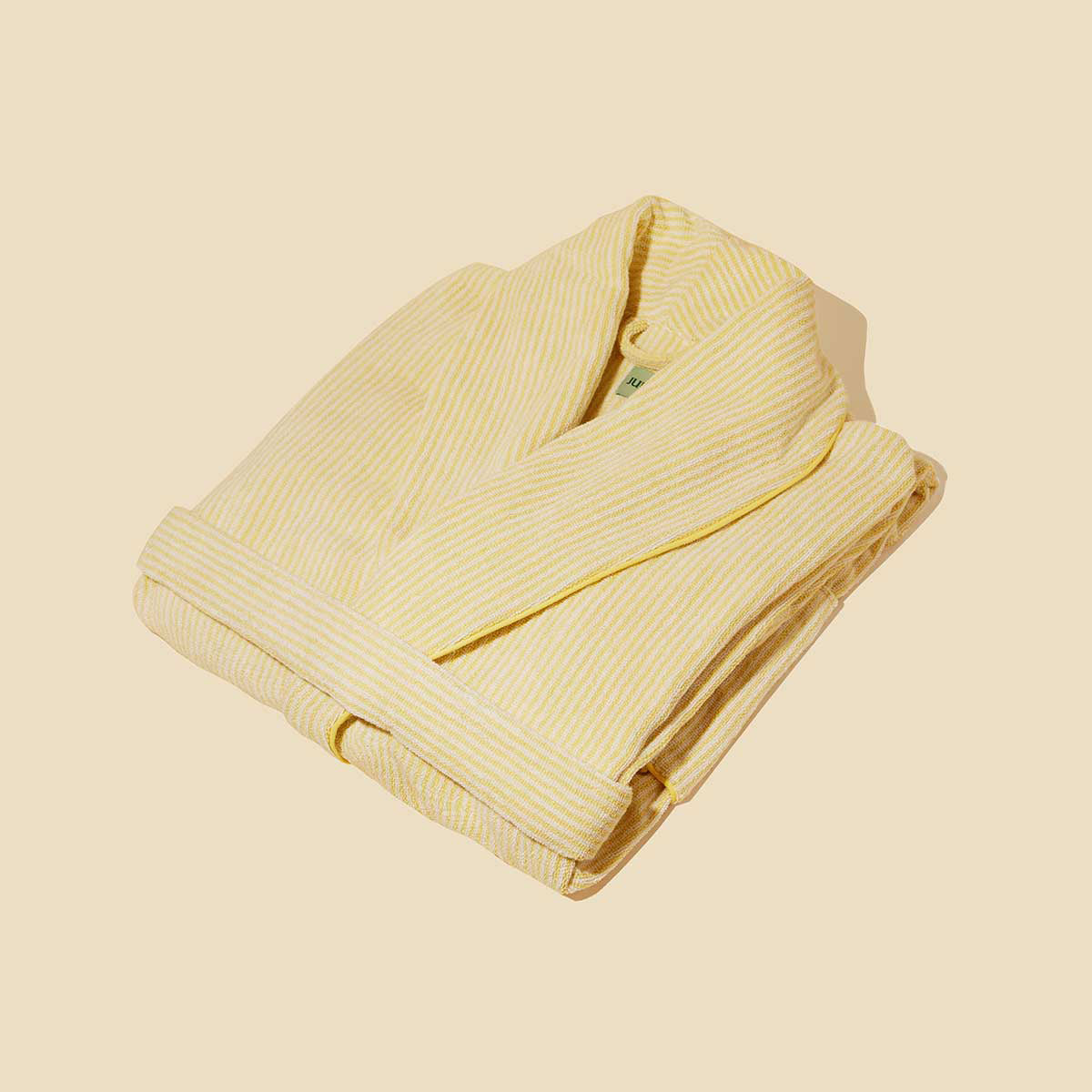 The Finca Bathrobe - Striped Lemon Yellow – Juniper