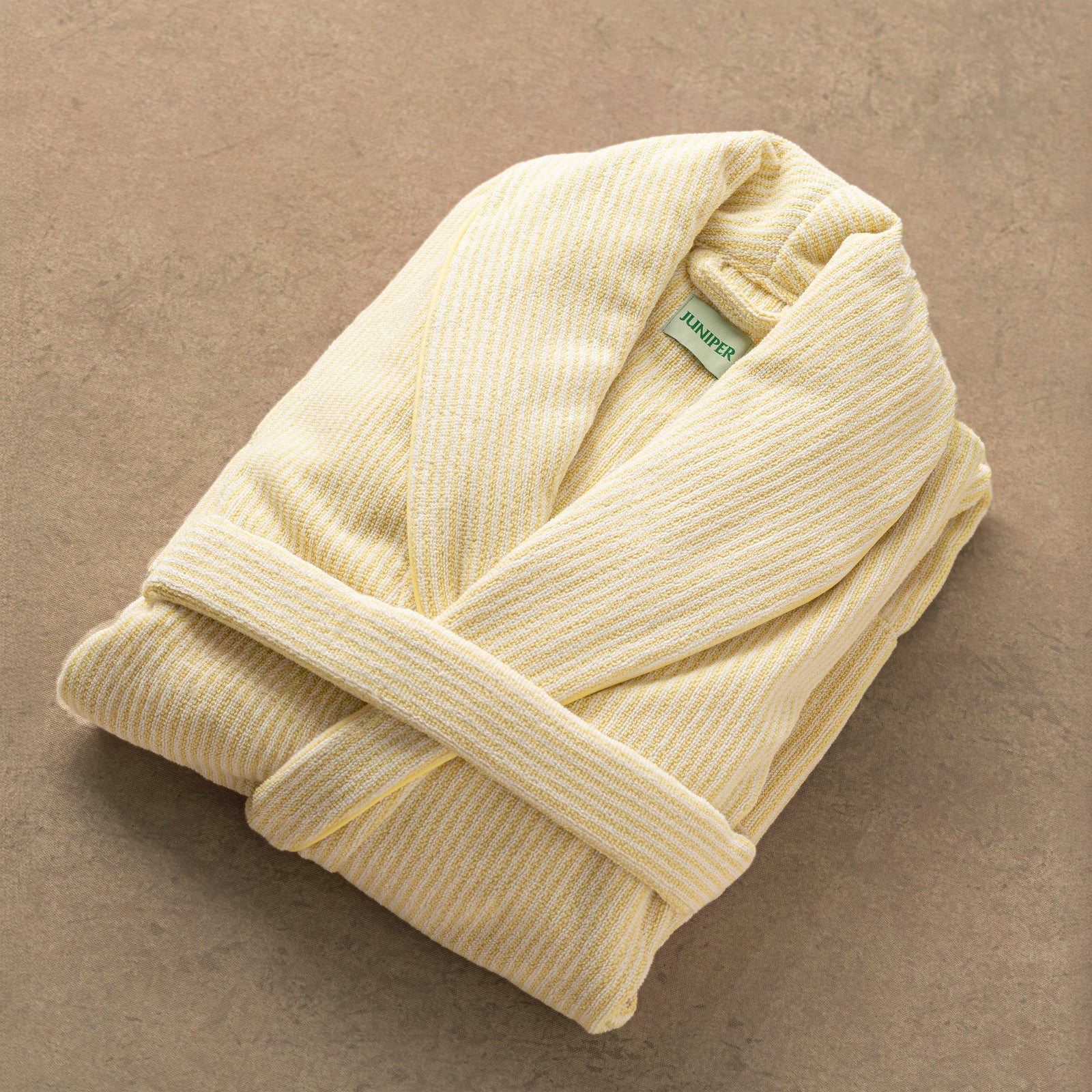 The Finca Bathrobe - Striped Lemon Yellow