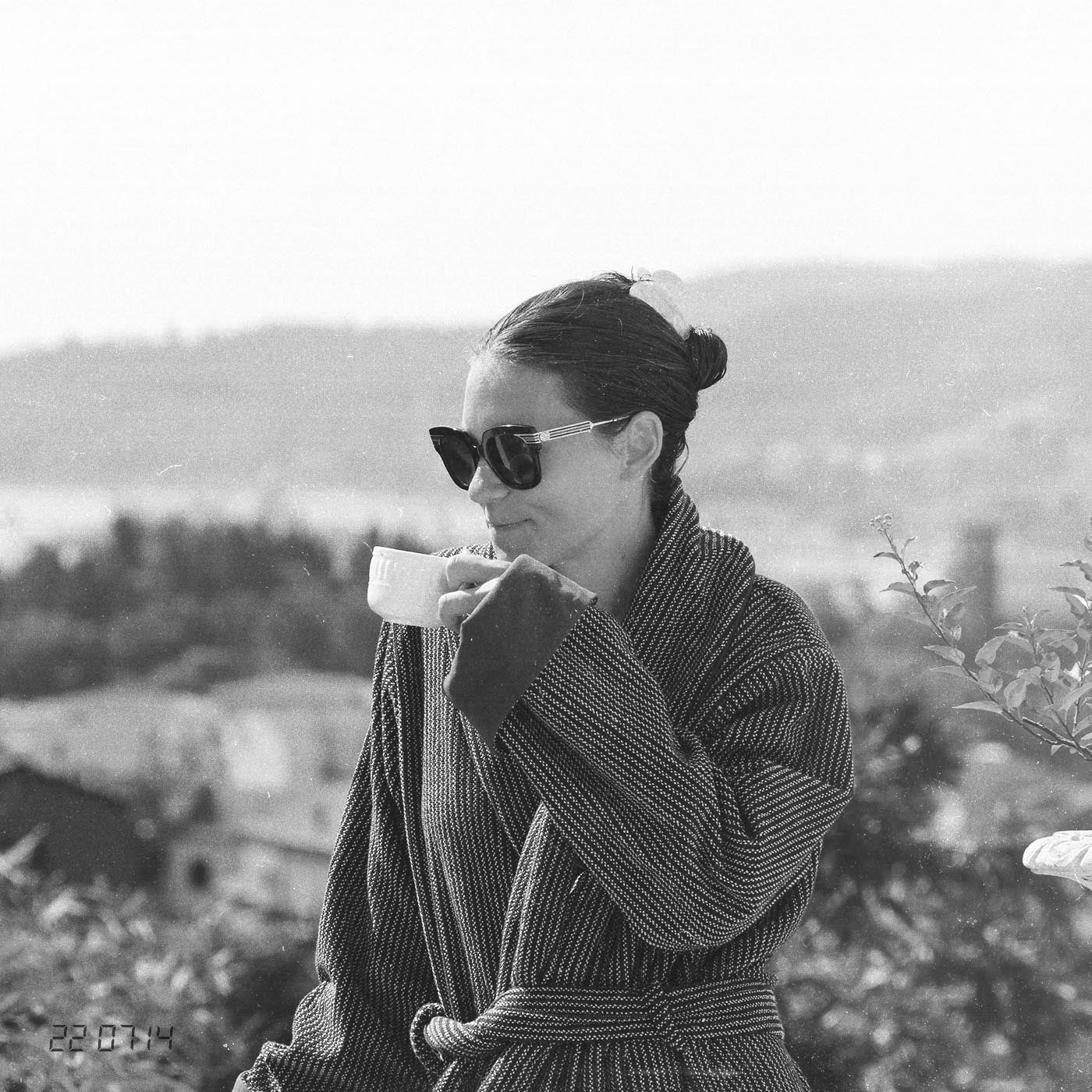 The Finca Bathrobe - Striped Juniper Green - Juniper