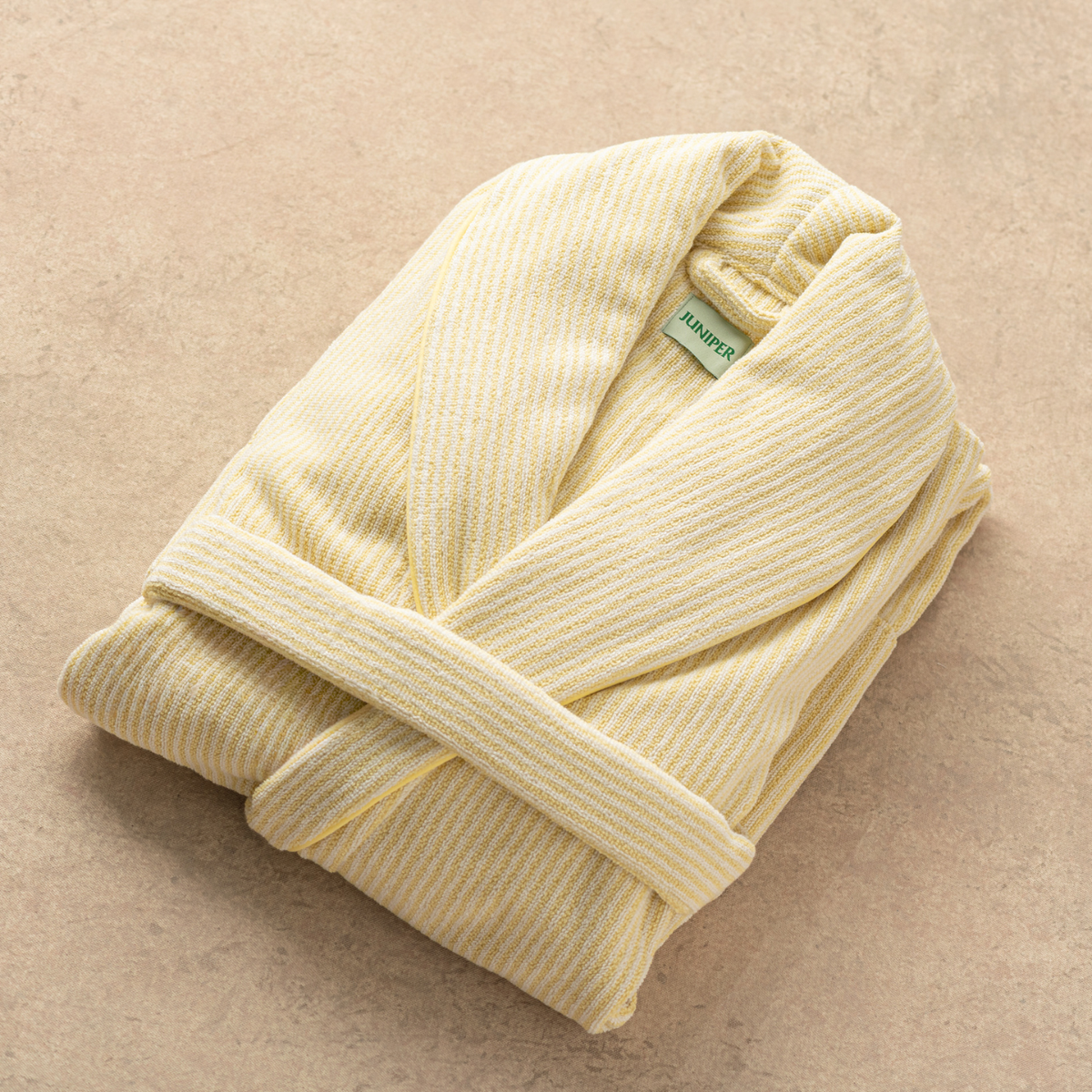 The Finca Bathrobe - Striped Lemon Yellow - Juniper