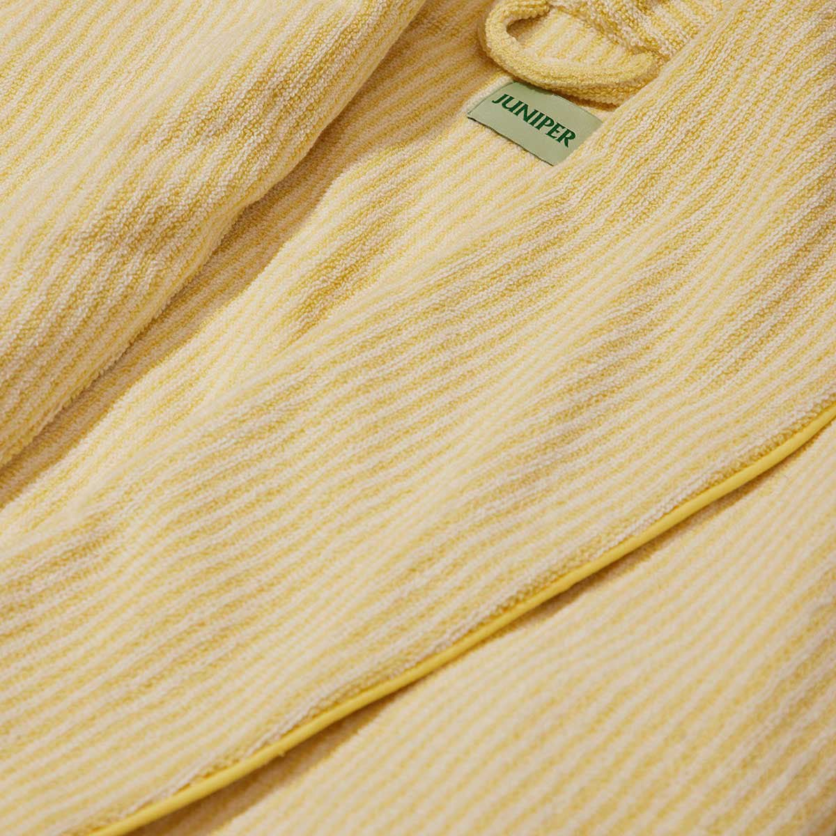 The Finca Bathrobe - Striped Lemon Yellow - Juniper